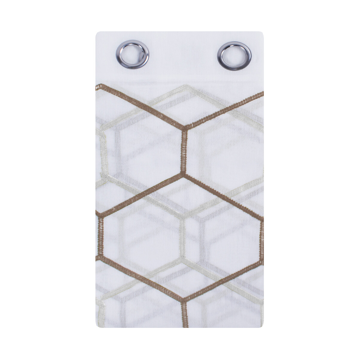 Geometric Hexagon Fancy Curtain 1 Panel 150×290 cm Rings Modern Elegant