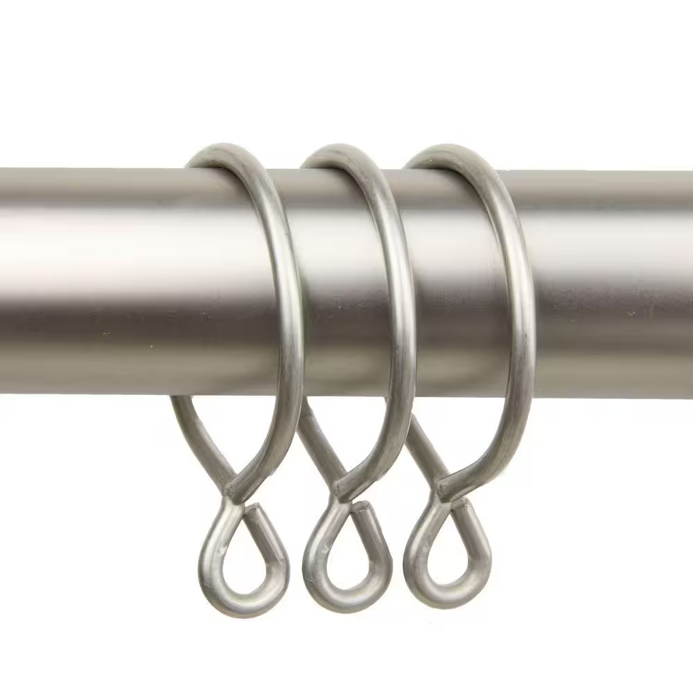 Satin Nickel Brass Curtain Rings (Set of 10)