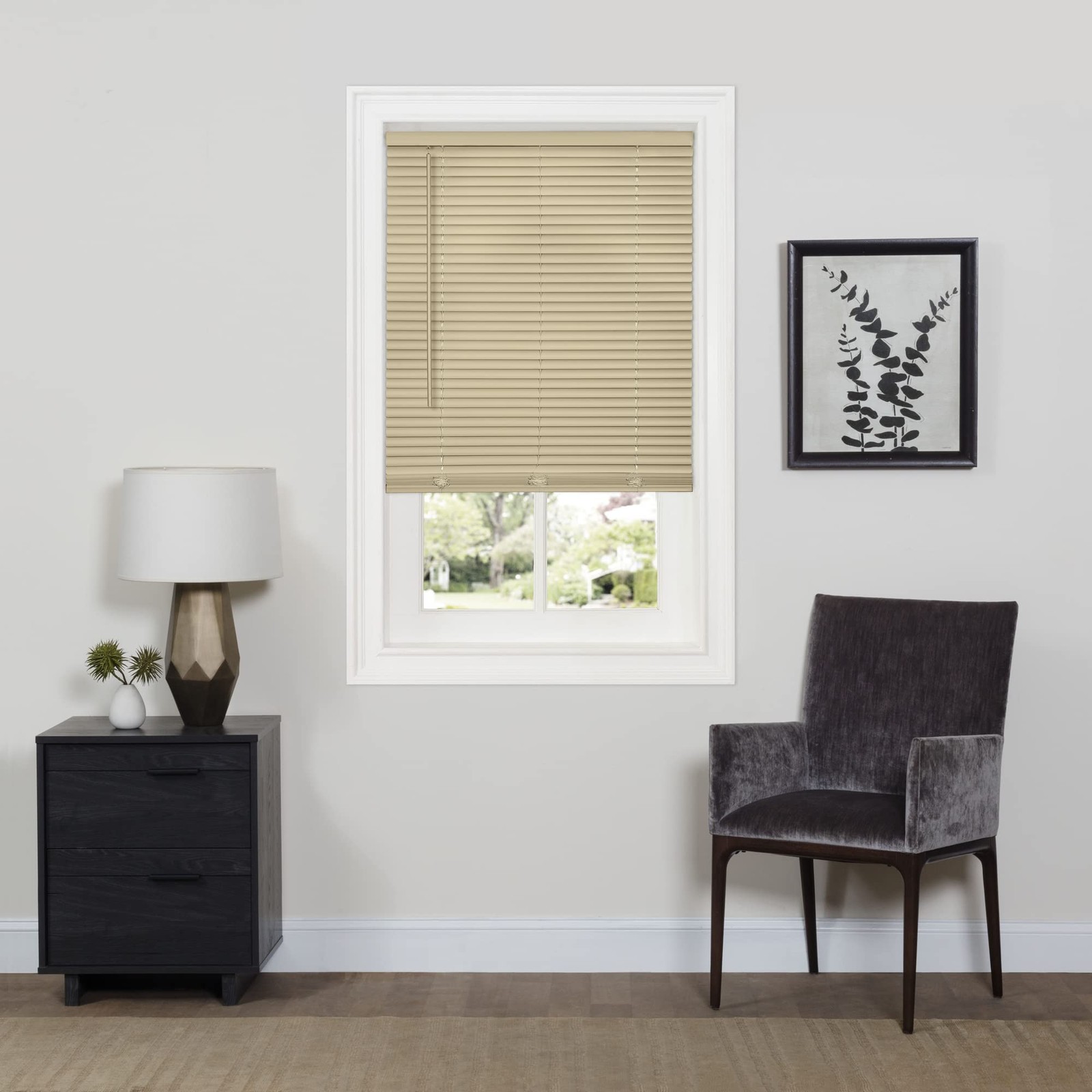 Cordless Room Darkening Mini Blind – 33 Inch Width, 64 Inch Length, 1″ Slat S…