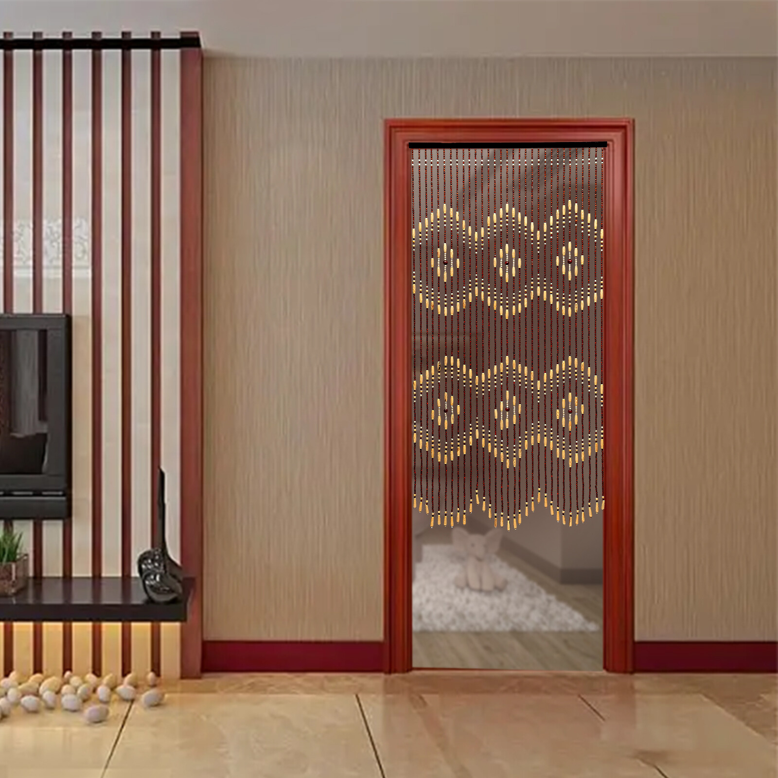 Wooden Curtain Beads String Door Room Blind Screen Window Line Divider 31-Line