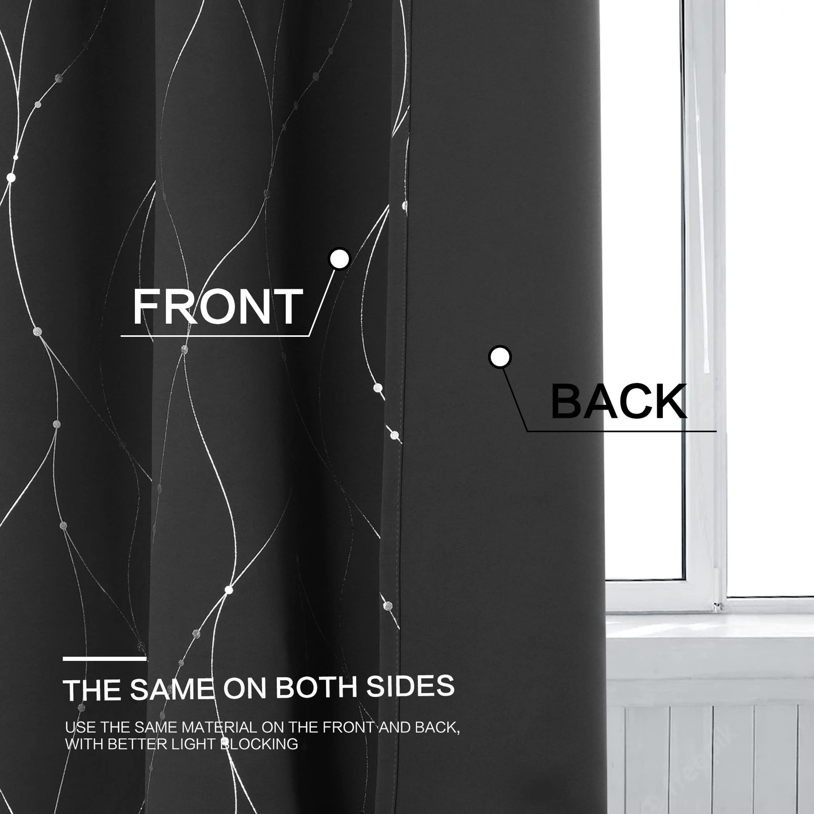 Buhua Blackout Curtains For Bedroom 72 Inch Length – Window Grommet Curtains