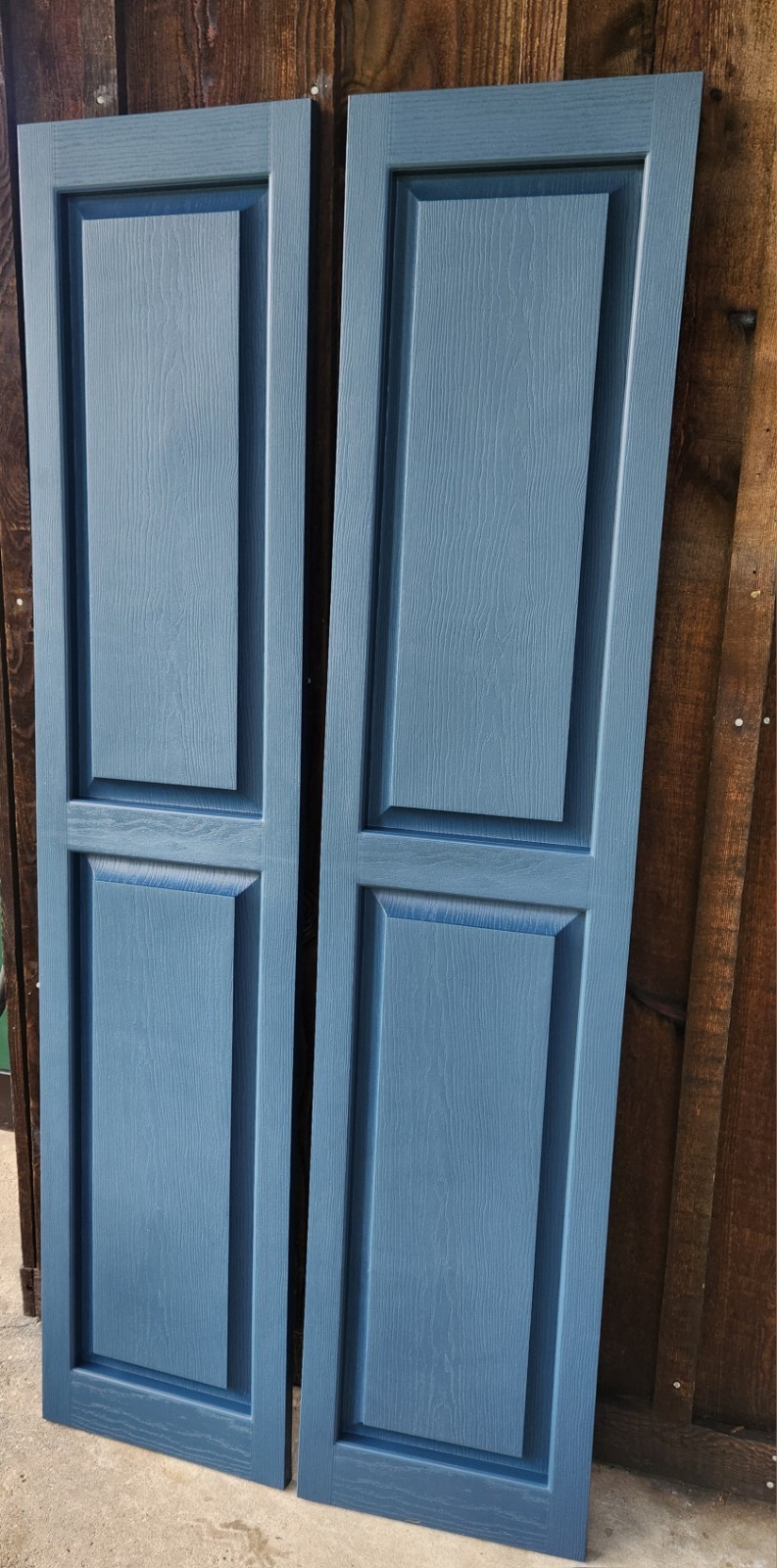 Raised Panel «Indigo Blue» Vinyl Shutters – One Pair – G022