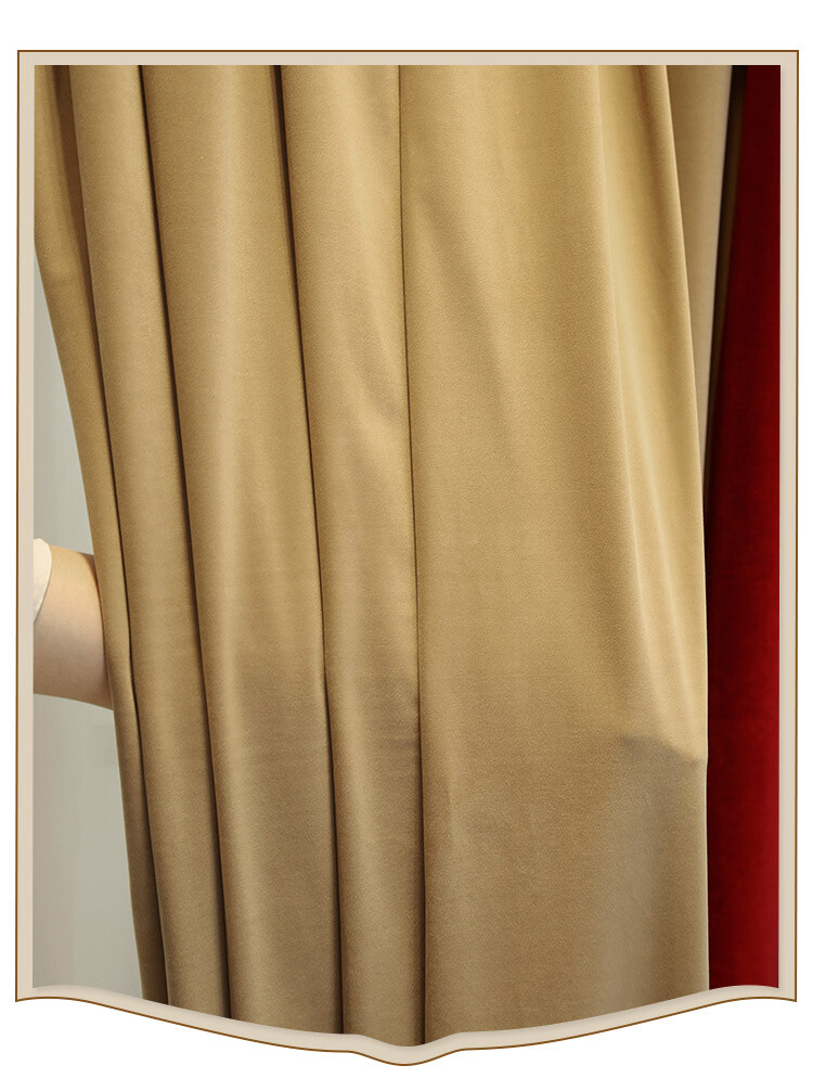 European palace gold yellow velvet cloth blackout curtain valance drape C1445