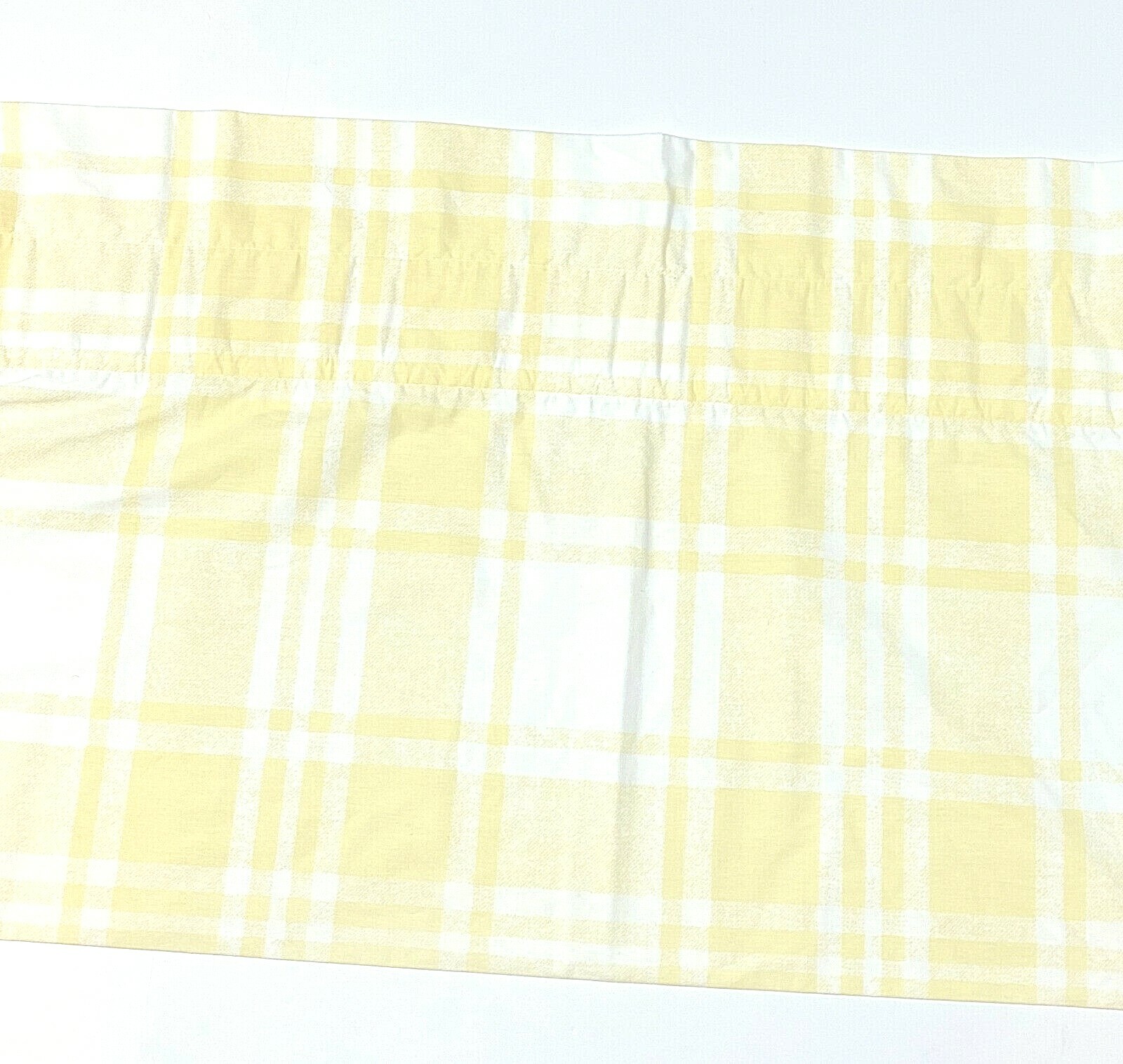 By Design Valances Yellow White Plaid Pair Short Curtains Percale Window Drapes