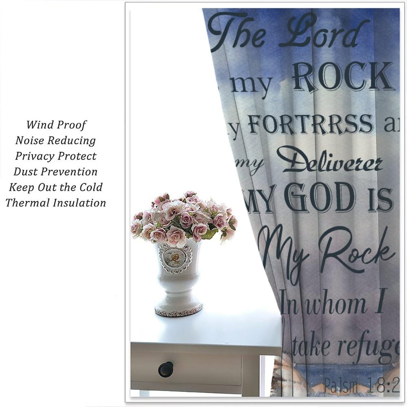 Lighthouse Curtains, Rustic Nautical Motivational Quote Window Treatments, Ro…