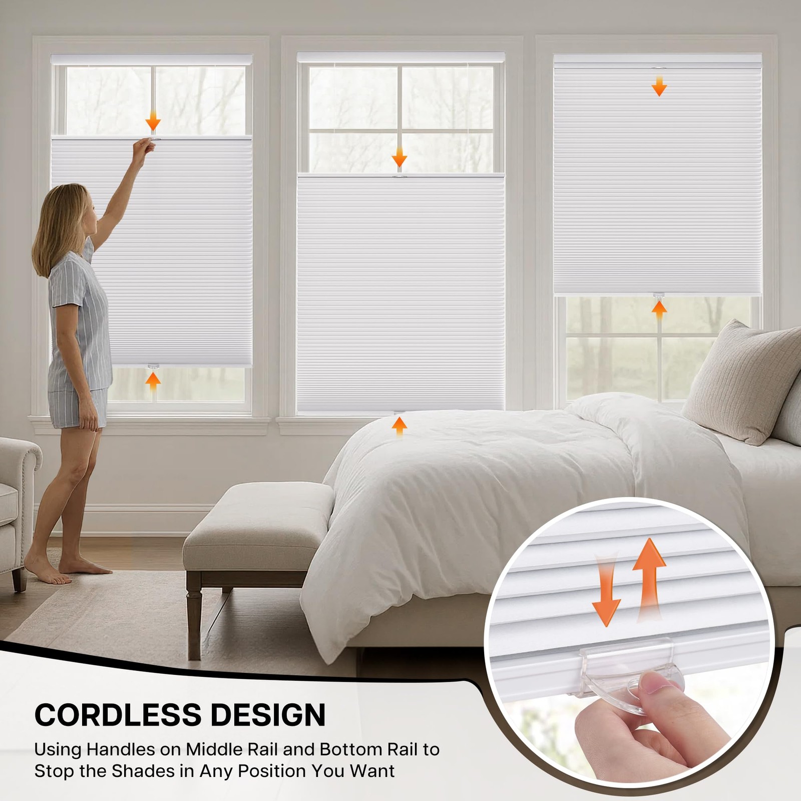 Lazblinds Top Down Bottom Up Tdbu Cordless Cellular Shades Blackout Light
