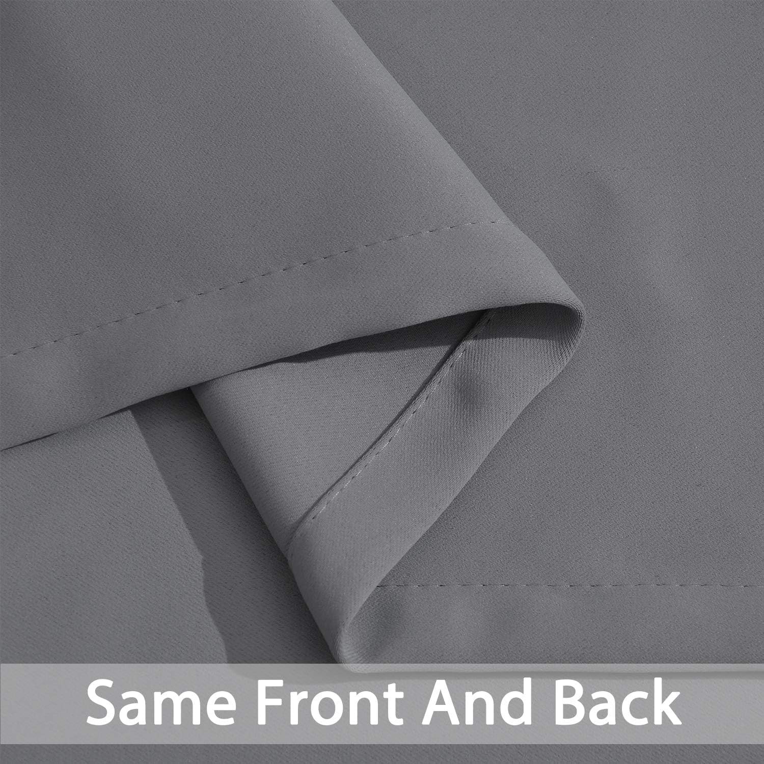 Room Darkening Gray Blackout Curtains 84 Inch Long Light Blocking Thermal Ins…