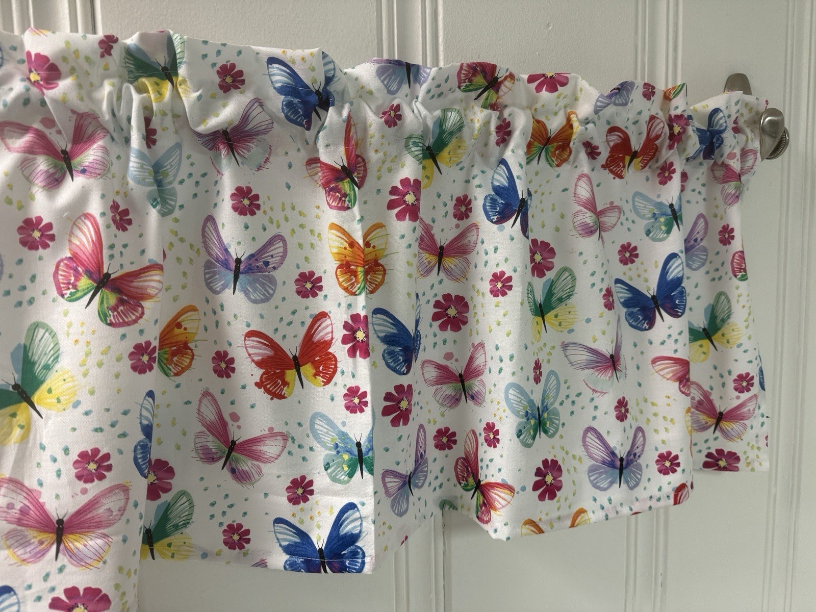 Window Valance Curtain Butterfly kitchen Butterflies Spring Summer Curtains