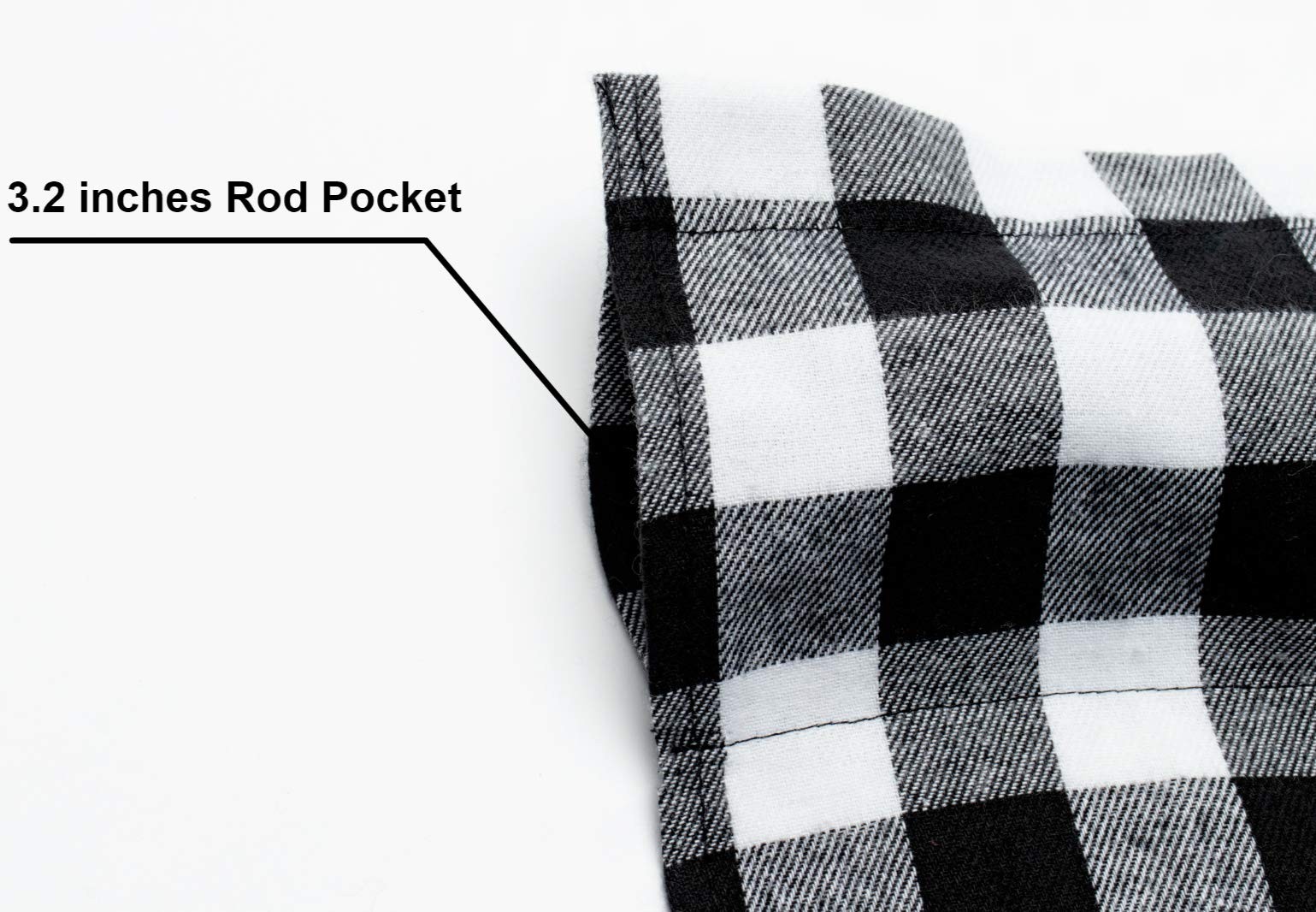 2 Pack Buffalo Check Plaid Window Valances White and Black Farmhouse Design Wind