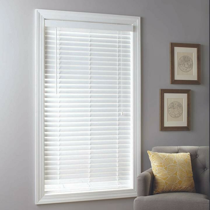 White2″CordlessRoomDarkeningFauxWoodWindowBlind29 1/2″X54″ (Actual size 28 7/8″)