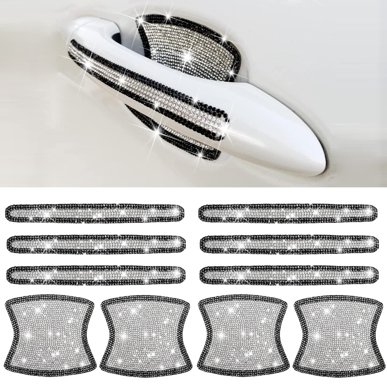 BetterJonny 10PCS Crystal Car Door Handle Scratches Protector, Rhinestone Car…