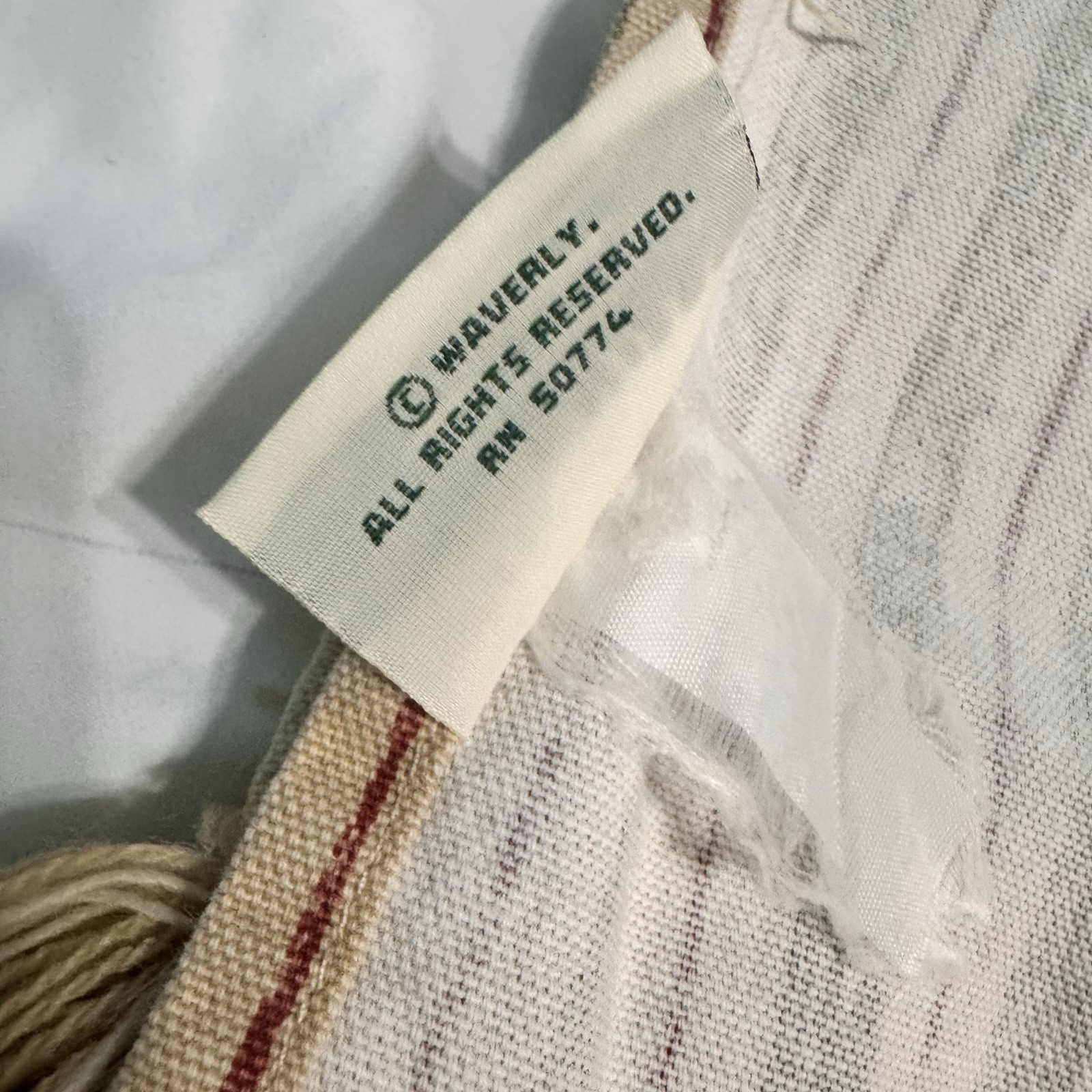 Waverly Ladybug Dragonfly Fairfield 78” Valance Double Layer Striped Fringed