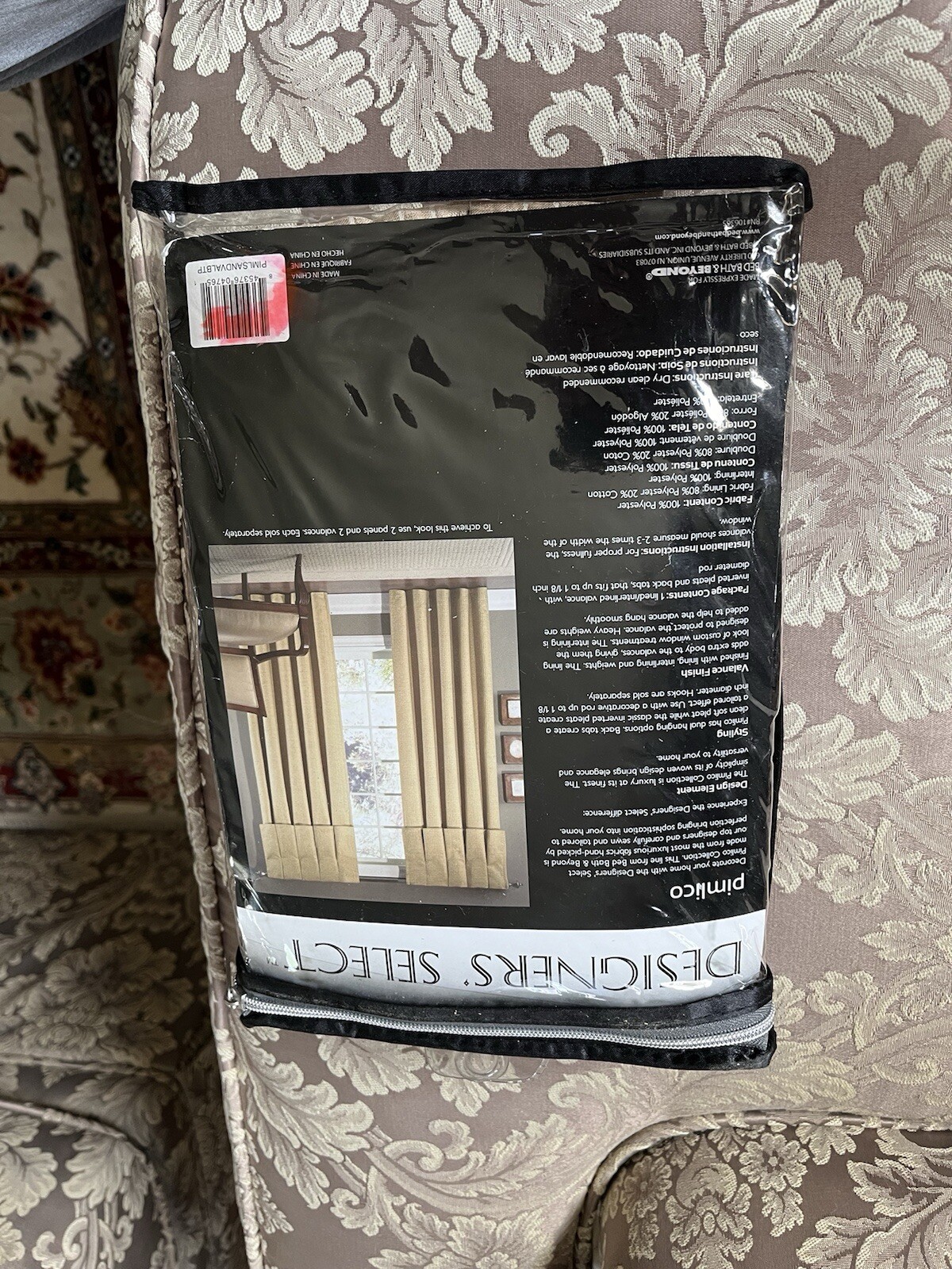Designers’ Select Pimlico Inverted Pleat/Back Tab Window Valance in Sand