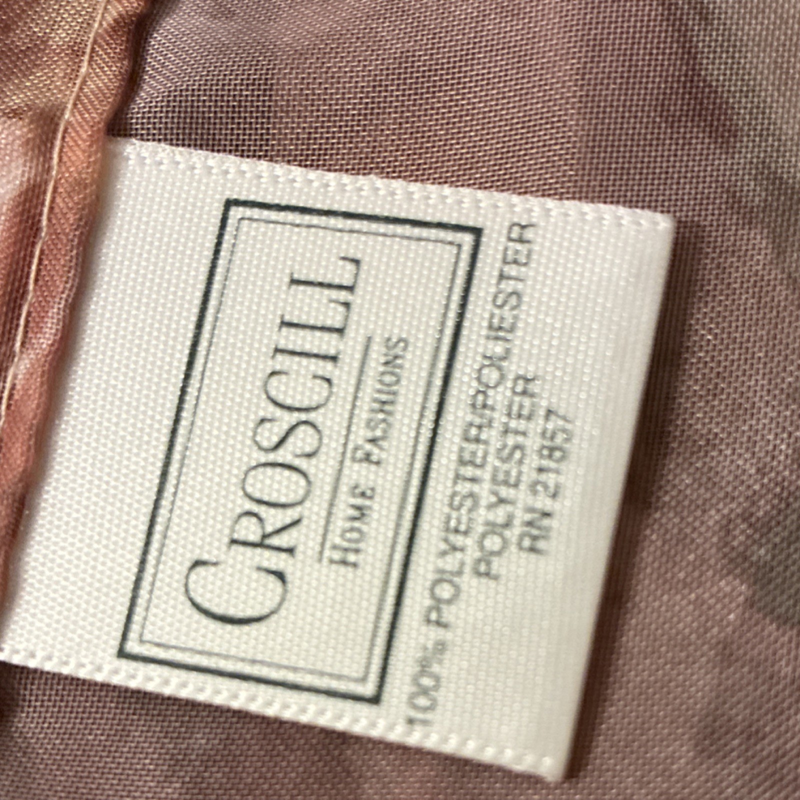Croscill Beige Pink Green Sheer Floral Polyester Rod Pocket Curtain Panel