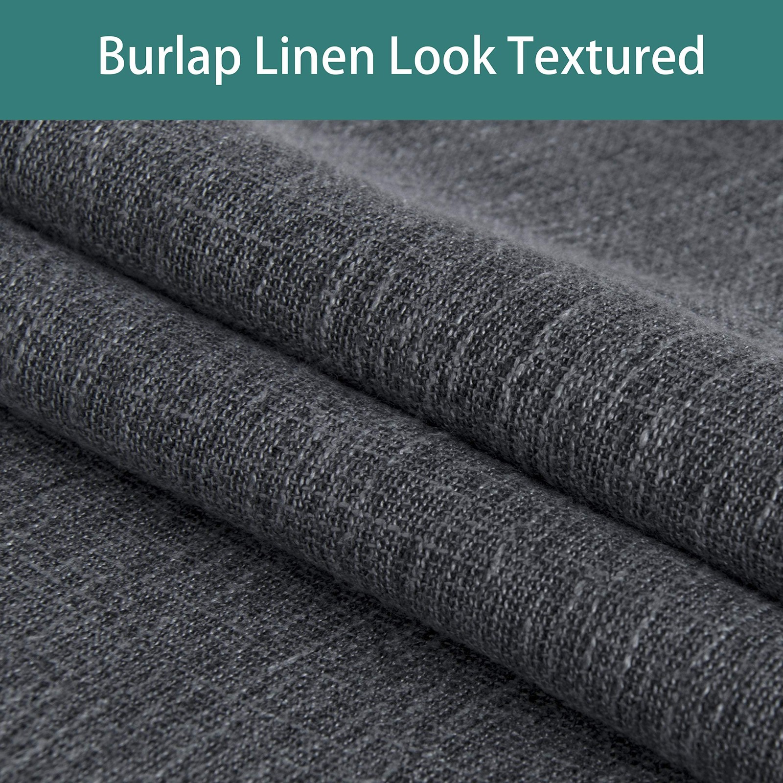 LORDTEX Linen Look Textured Blackout Curtains with Thermal Insulated Liner – Hea