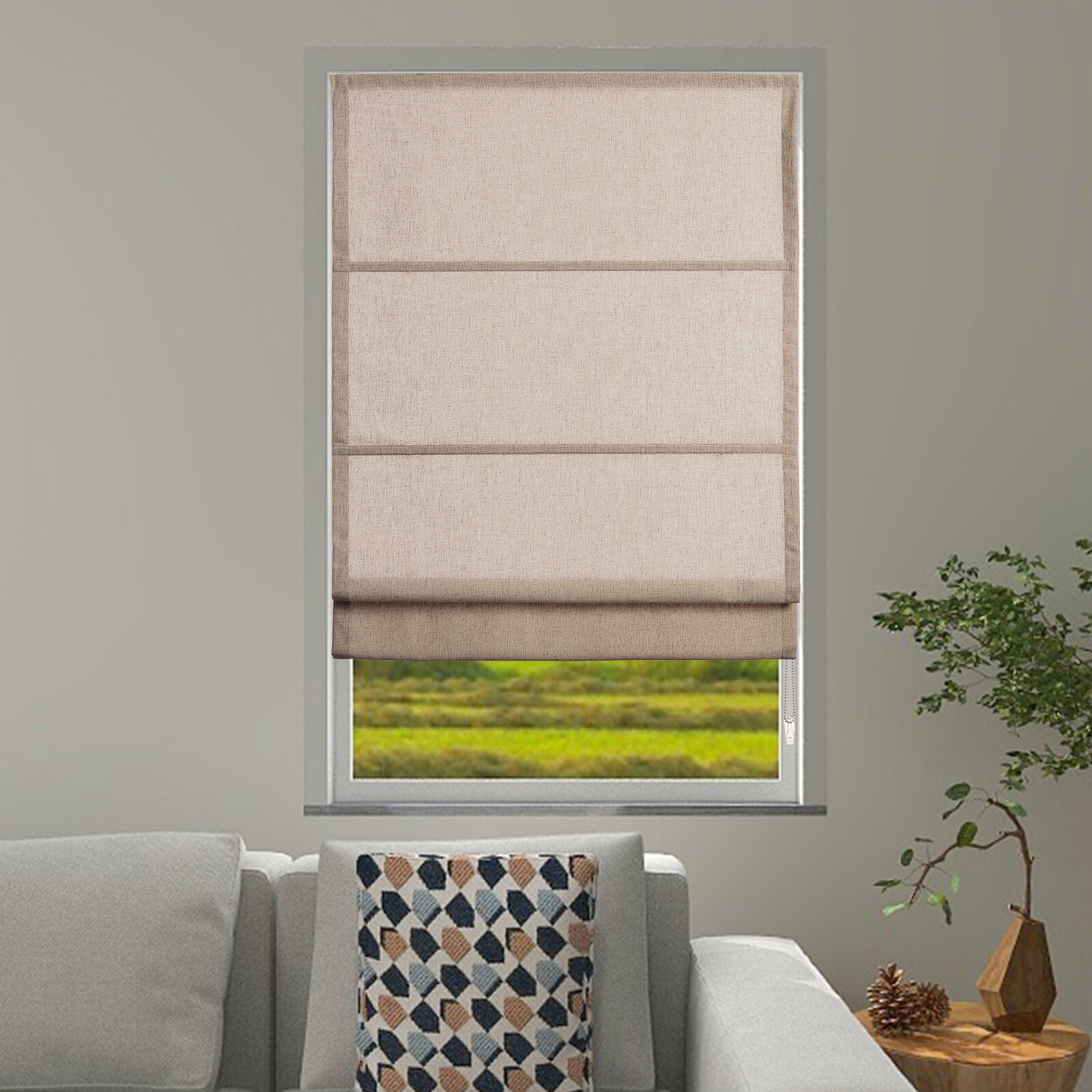 CUSTOM CUT Corded Light Filtering Room Darkening Roman Roller Blind Window Shade