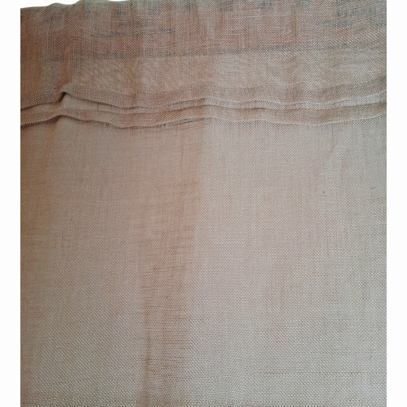Pottery Barn Tan/Beige Belgian Flax Linen Sheer Curtains 52″ X 84″ Rod Pocket