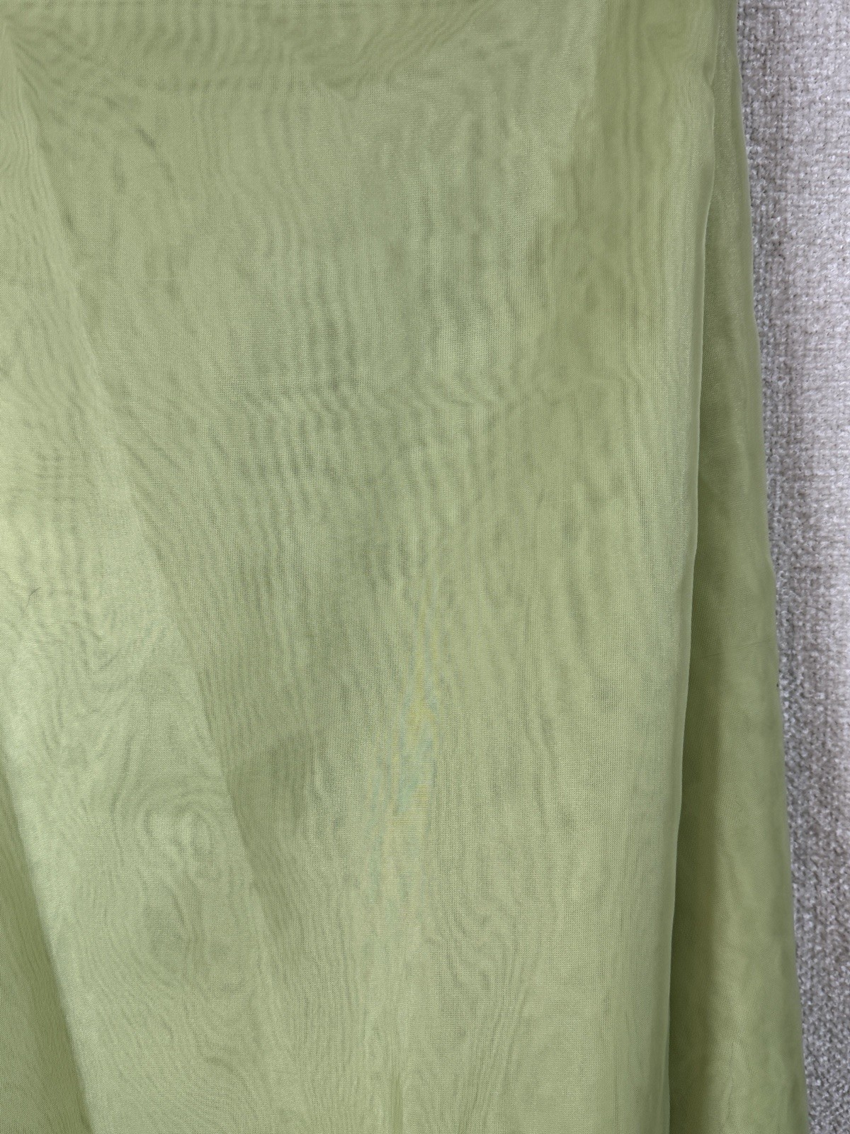 2 Extra Long Lime Green Sheer Curtain Panels 214” x 46” Draping Fabric