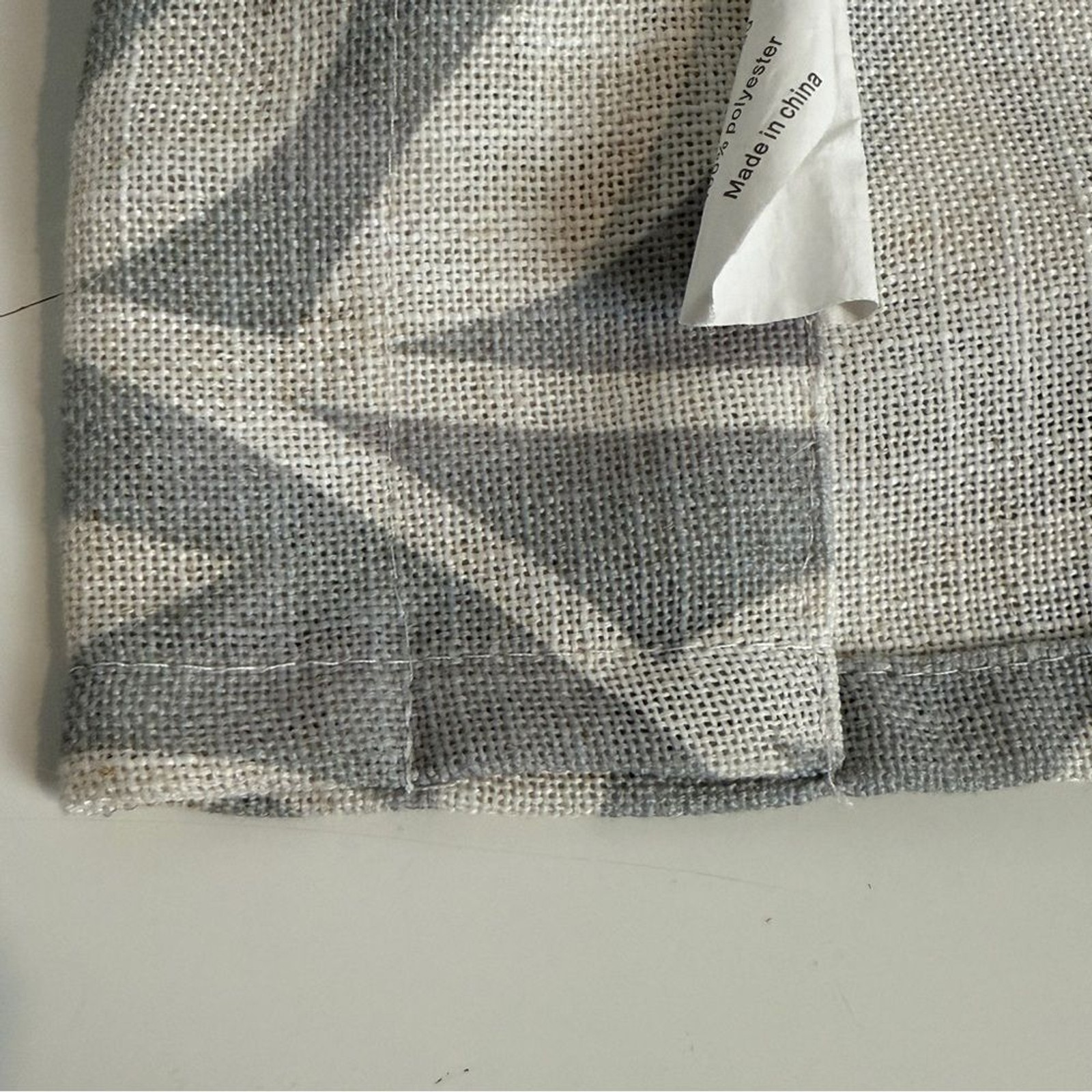 Grey White Modern Floral Linen Look Valance Curtain 60×17”
