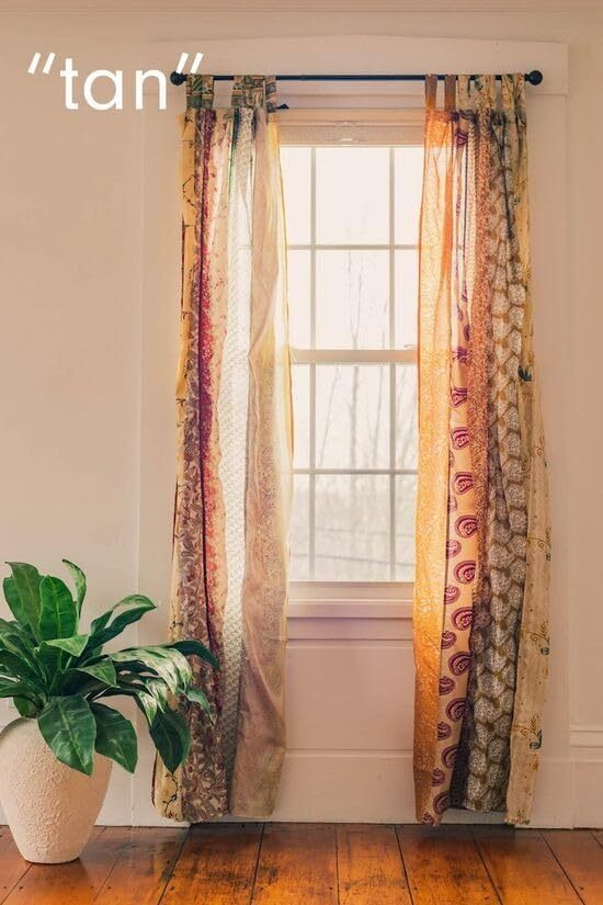 Silk Blend Sheer Curtains 84×44 Light Filtering Drapes for Window Door Decor