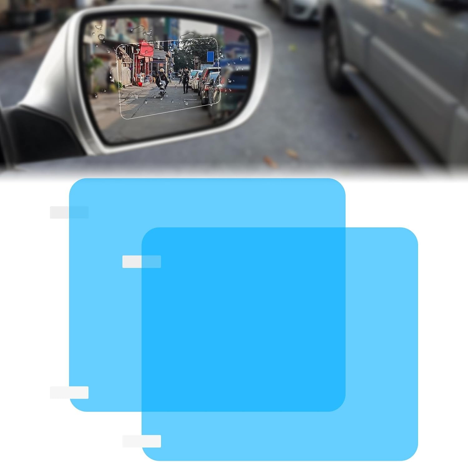 2 Pieces Car Film Rearview Mirror Film, Waterproof HD Clear Mirror Film Anti Fog