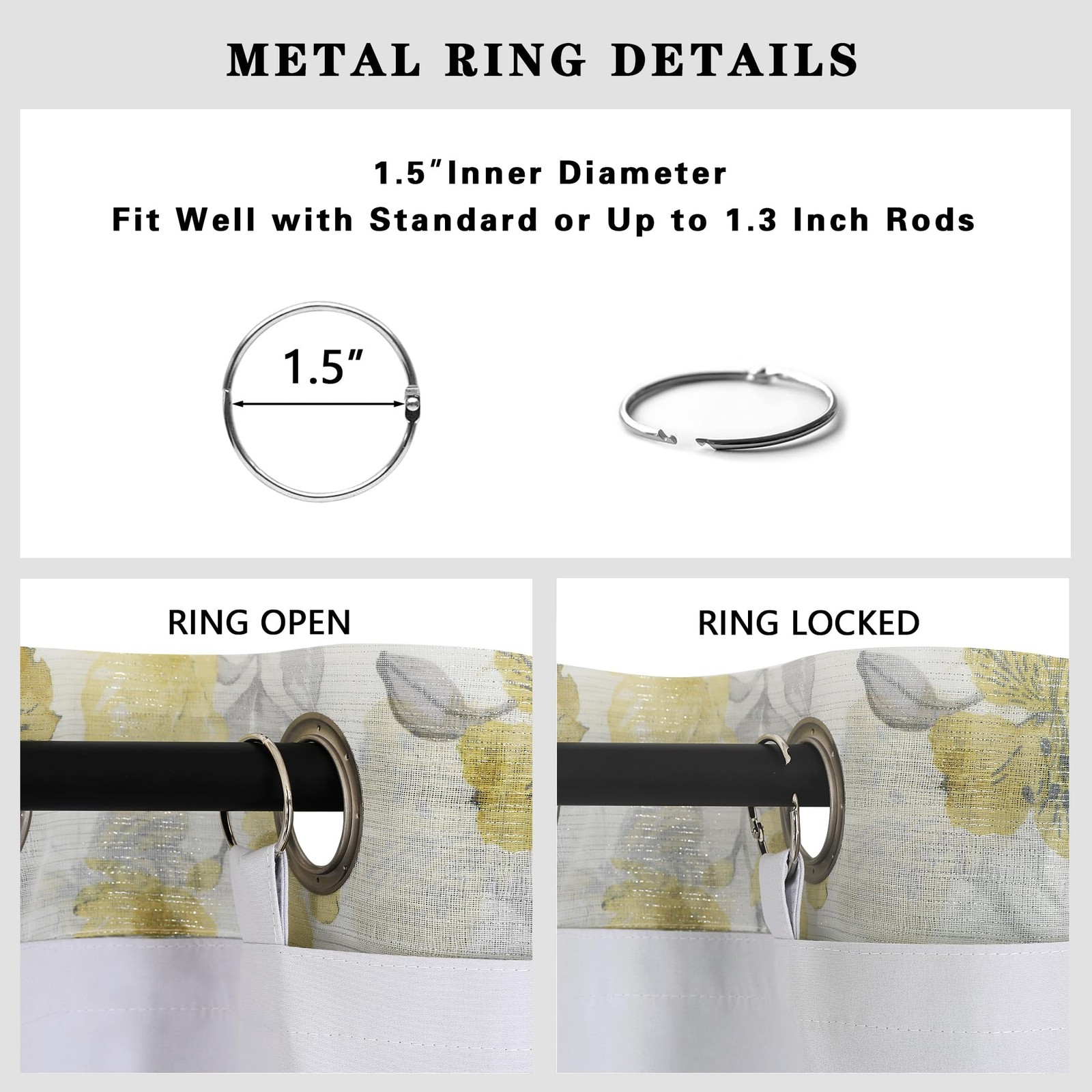 Window Blackout Curtain Liners with 18 Rings, Thermal Insulated 100% Blackout…