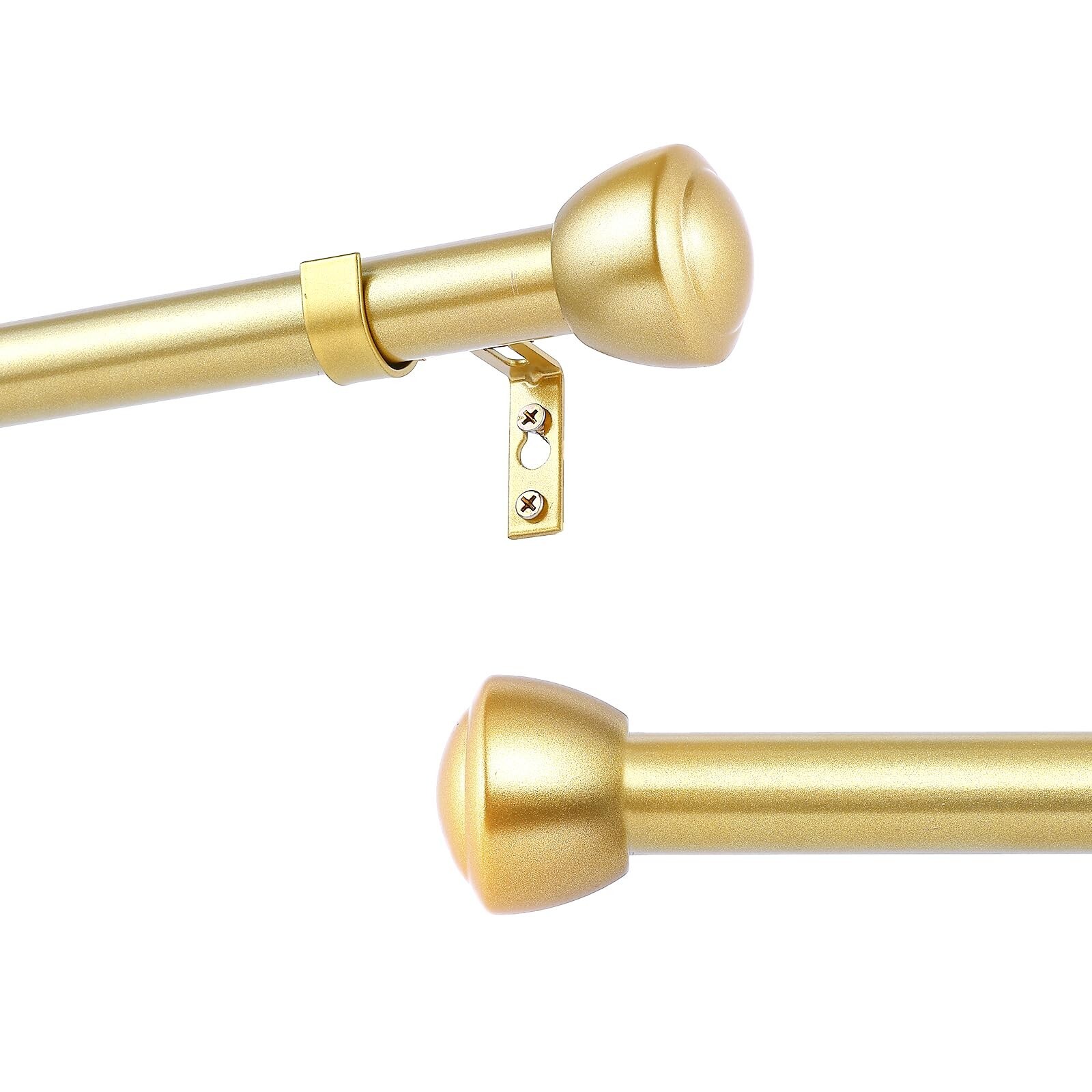 1 Inch Gold Curtain Rods for Windows 120-240 Inches – Heavy Duty Drapery Rods…