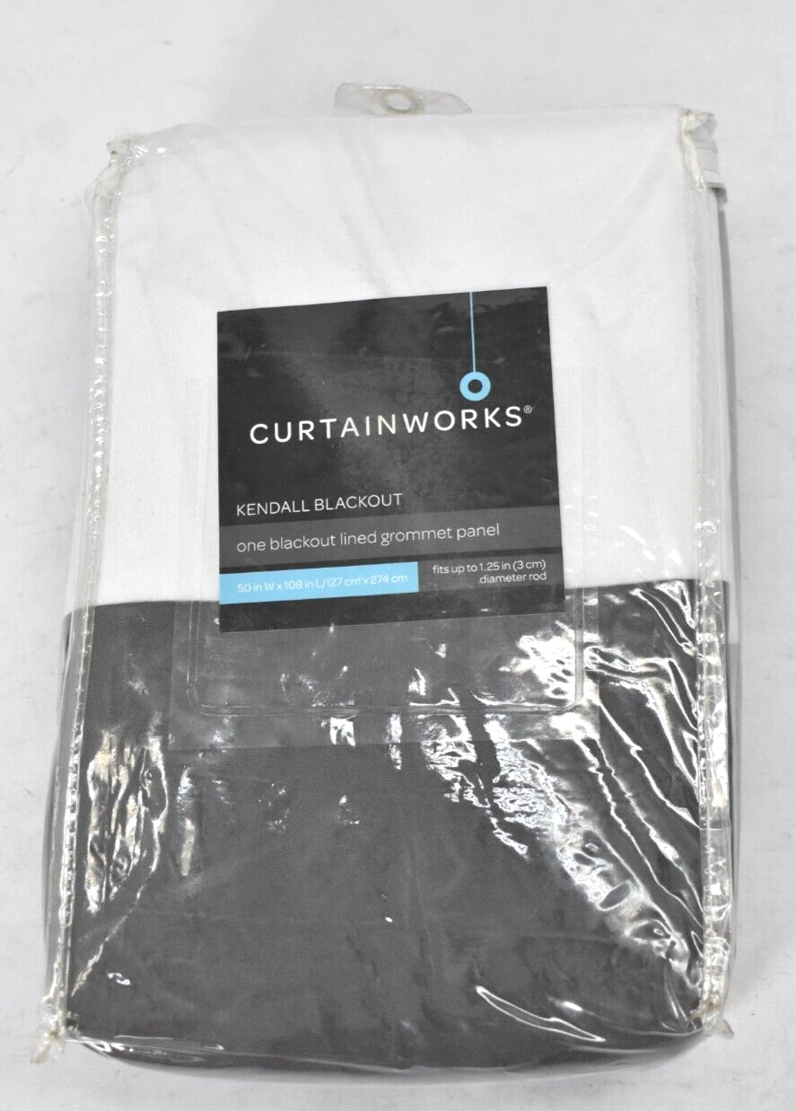 Curtainworks Kendall INdoor Polyester Blackout Grommet Single Panel White
