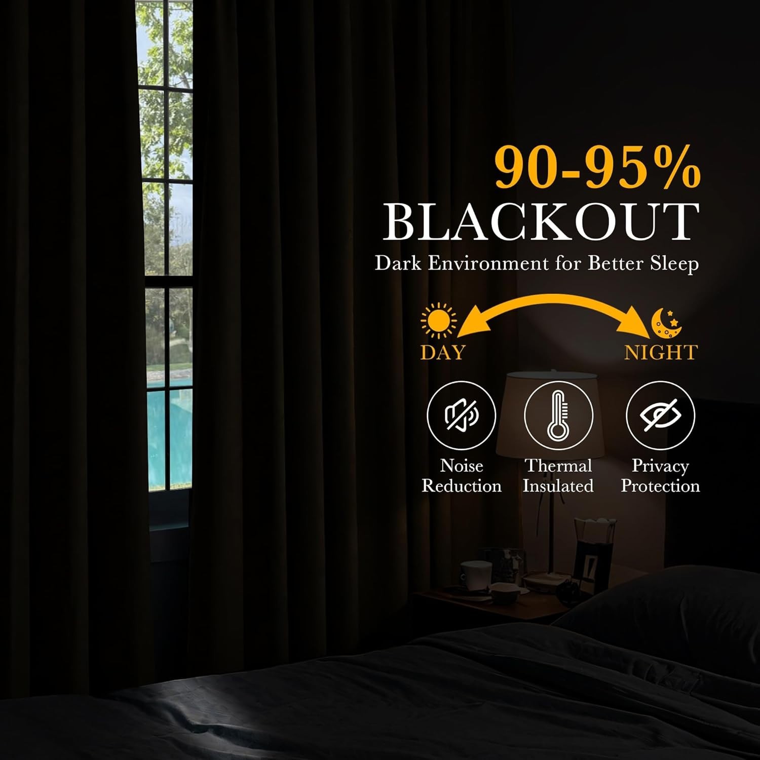 Black Kitchen Blackout Curtains Over Sink, Short Half Curtains for Bathroom B…