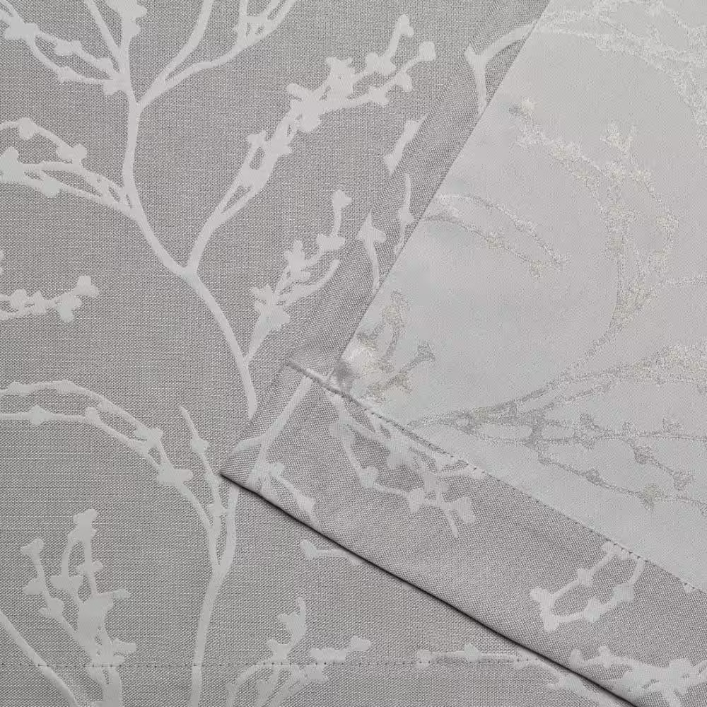 Kilberry Dove Grey Nature Woven Room Darkening Grommet Top Curtain, 52 In. W X 6
