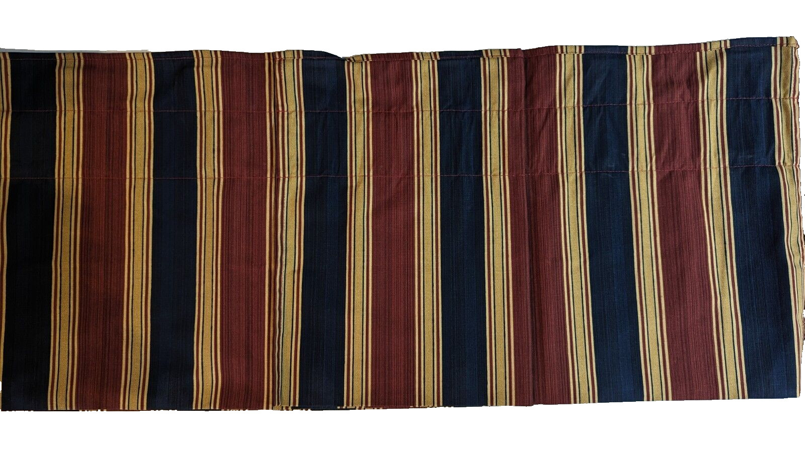 Williamsburg Waverly Home Fashions Blue Burgundy Gold Stripe Valance 78 x 17
