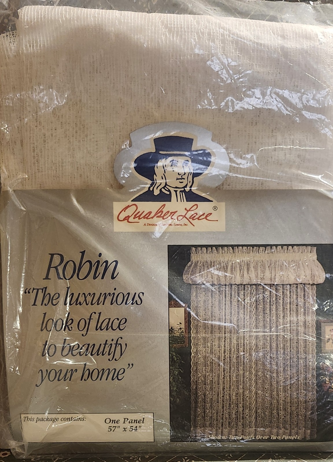 Quaker Lace Robin 57 X 54 Lace Panel White Curtain