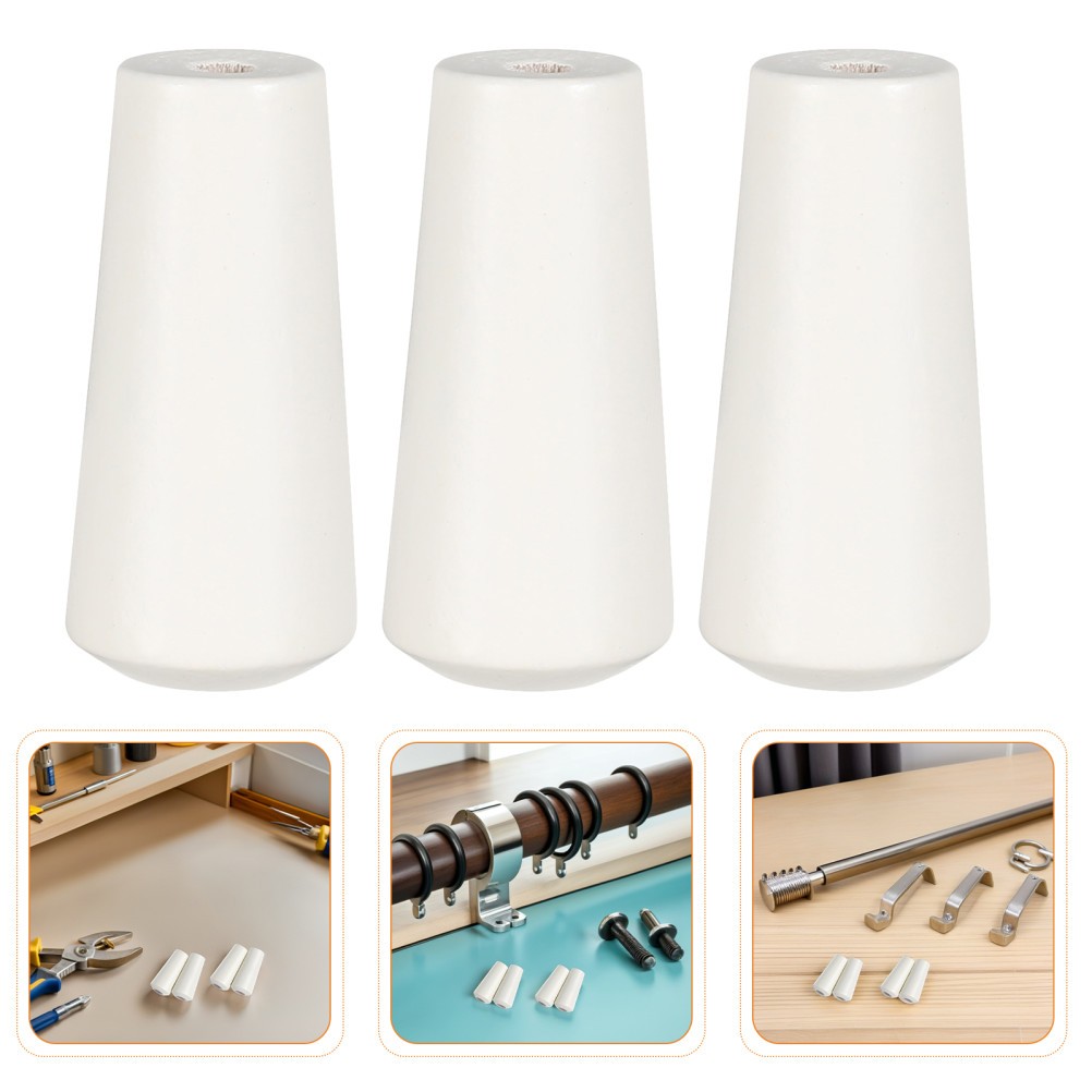 10 Pcs White Wood Blind Cord Tassels Cone Shape Window Blind Accessories