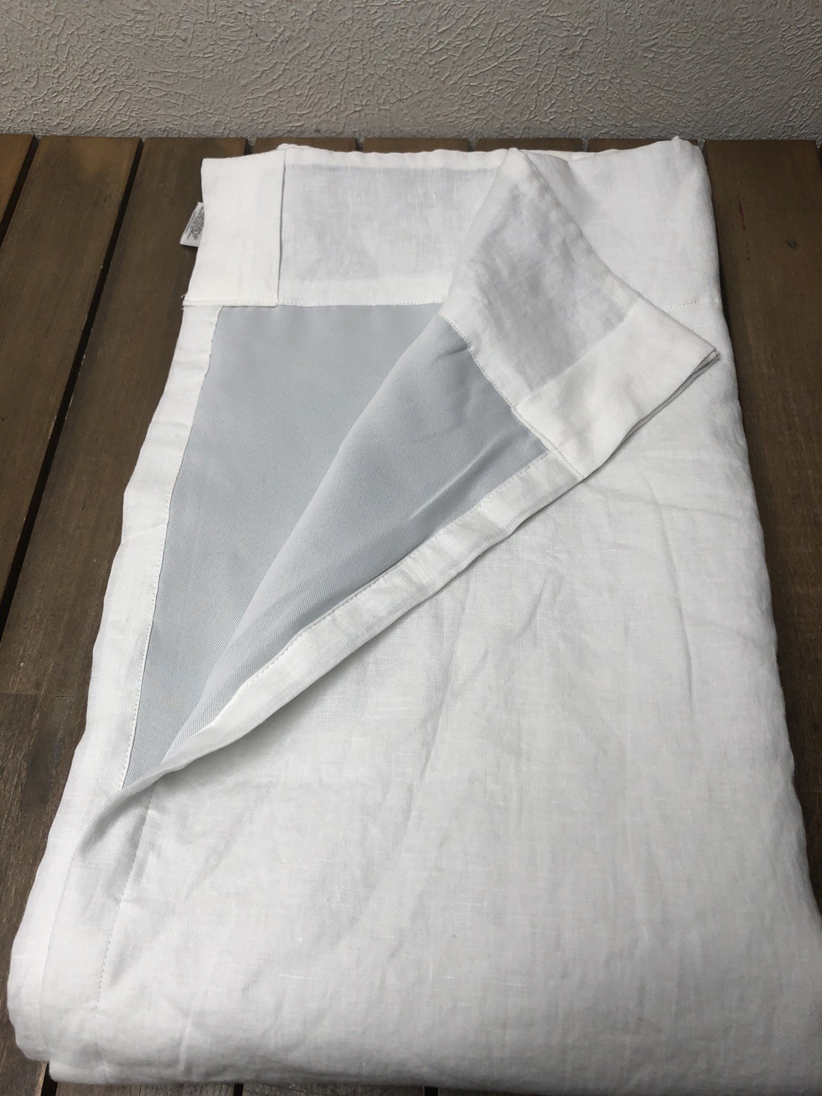West Elm European Flax Linen BLACKOUT Curtain 48×84” White Lined 1Pc Excellent
