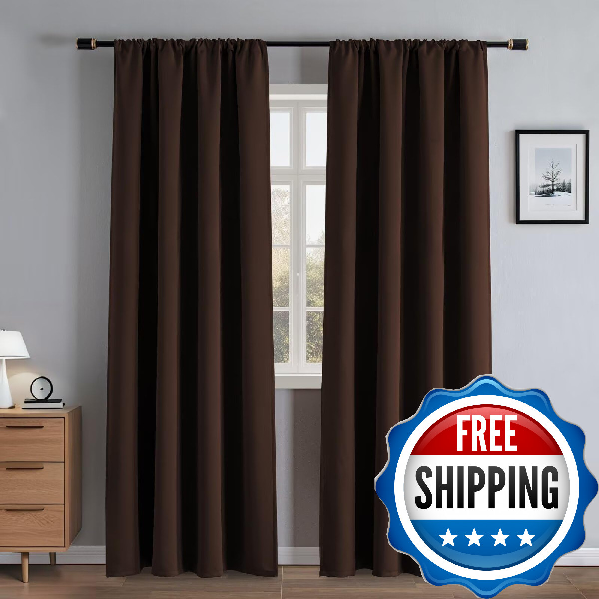RainCharm Chocolate Curtains for Living Room, Blackout Curtains 90 Inch Length 2