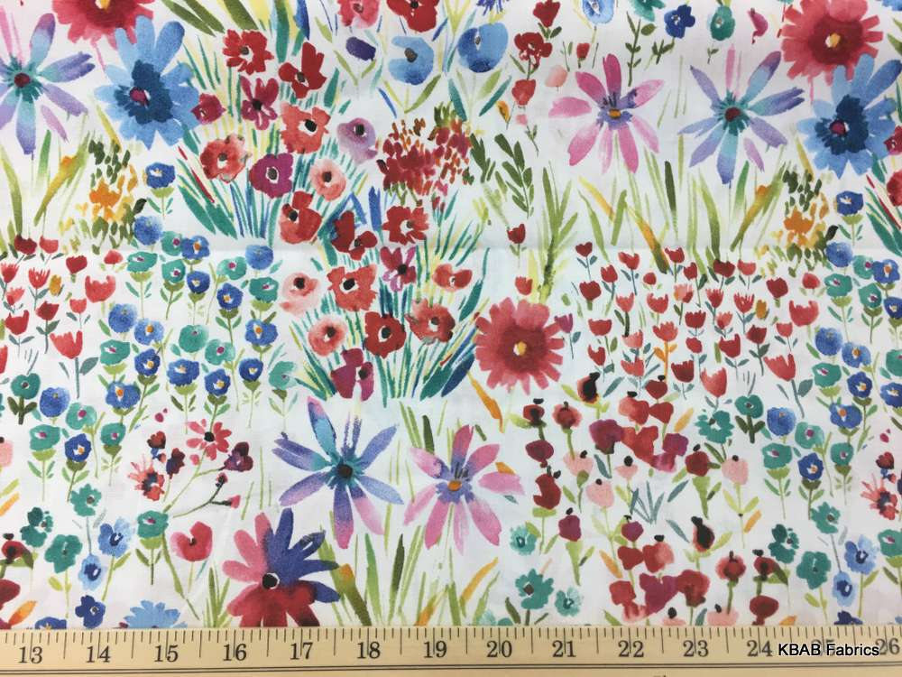 Wildflower Garden Valance Boho Shabby Chic Floral Farmhouse Kitchen Curtain