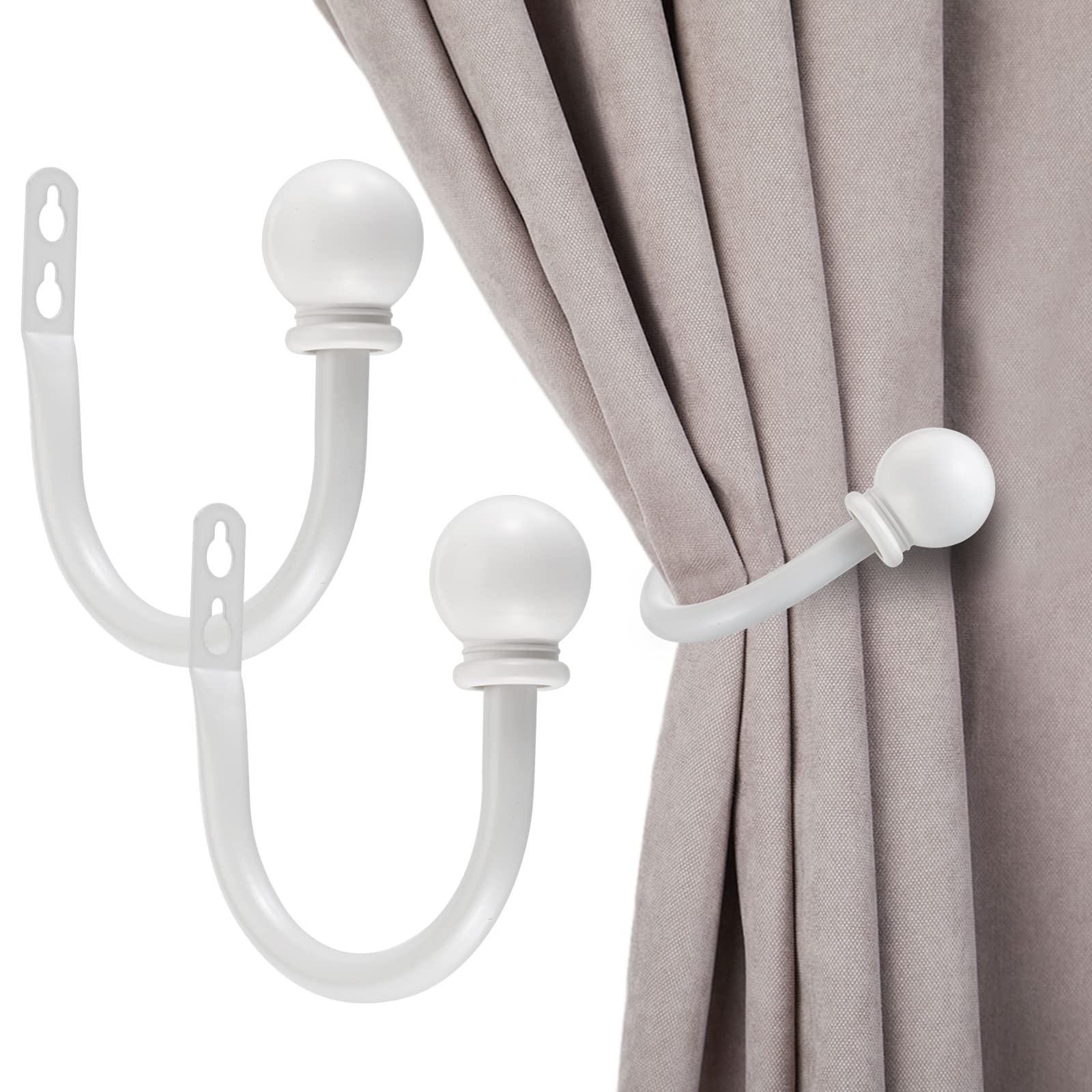 Set of 2 Decorative Curtain Holdbacks, Wall Mounted Aluminum Alloy Window Draper