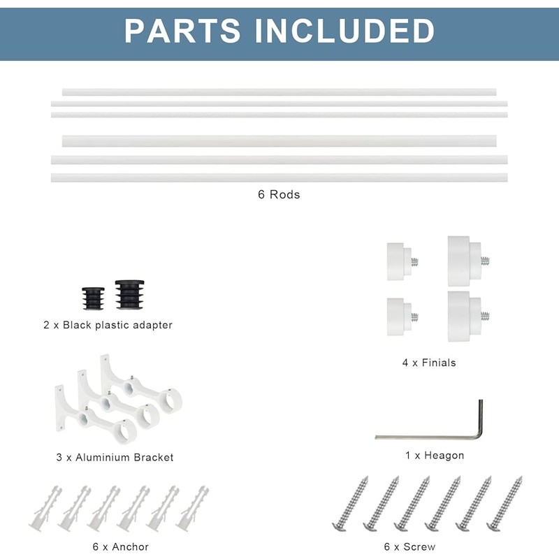Heavy Duty Adjustable Curtain Rods Telescoping Steel Wall Mount Durable New