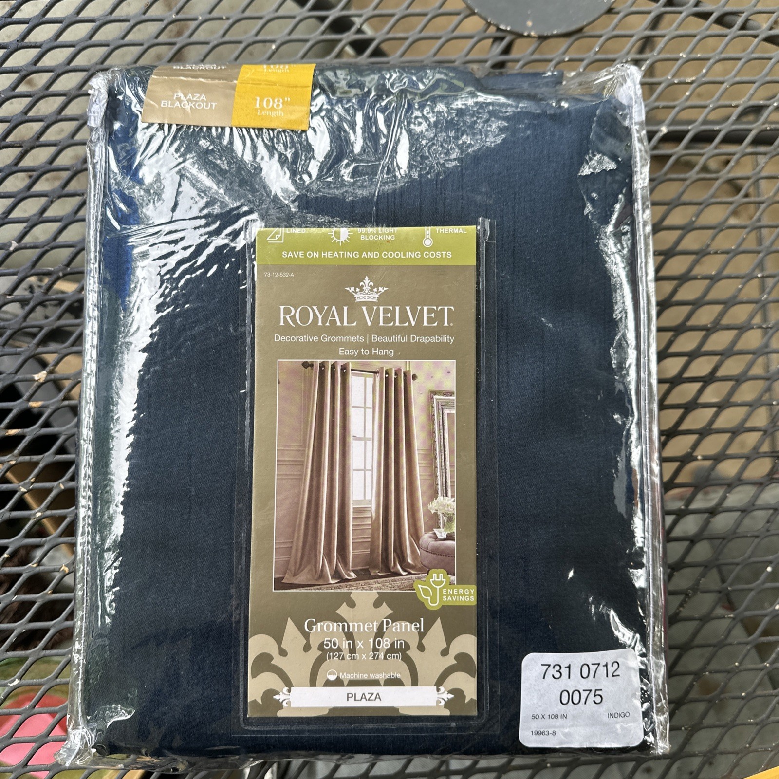 Royal Velvet Blackout Grommet Panel Plaza Indigo Color 50″ x 108” New in Package