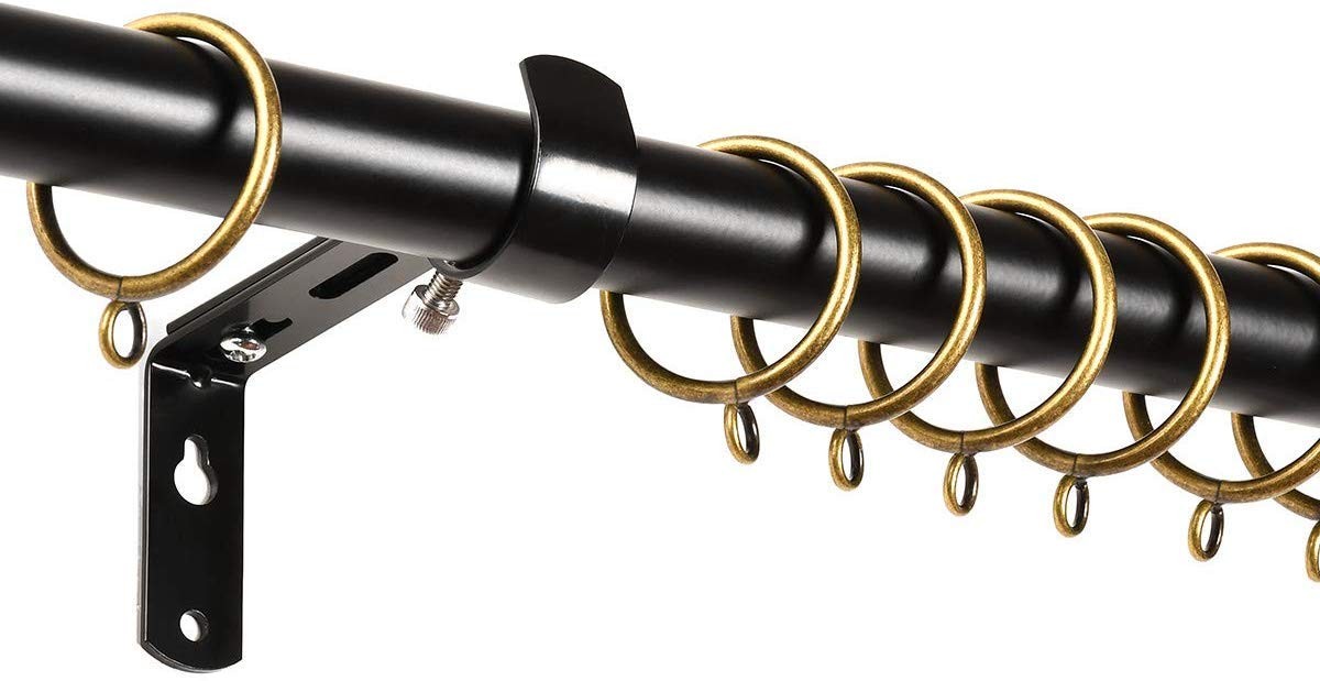 60 PCS Metal Curtain Rings Eyelet 1.49 Inch Fits 1 1/4 Inch Rod Antique Bronze