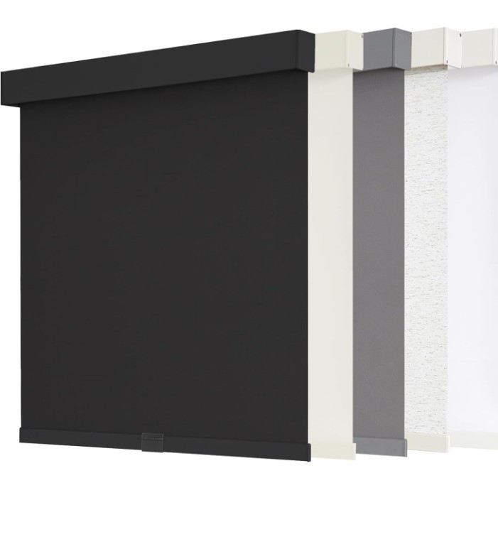 AOSKY Cordless Roller Shades Blackout Blinds (48″ W x72″ H, Black)