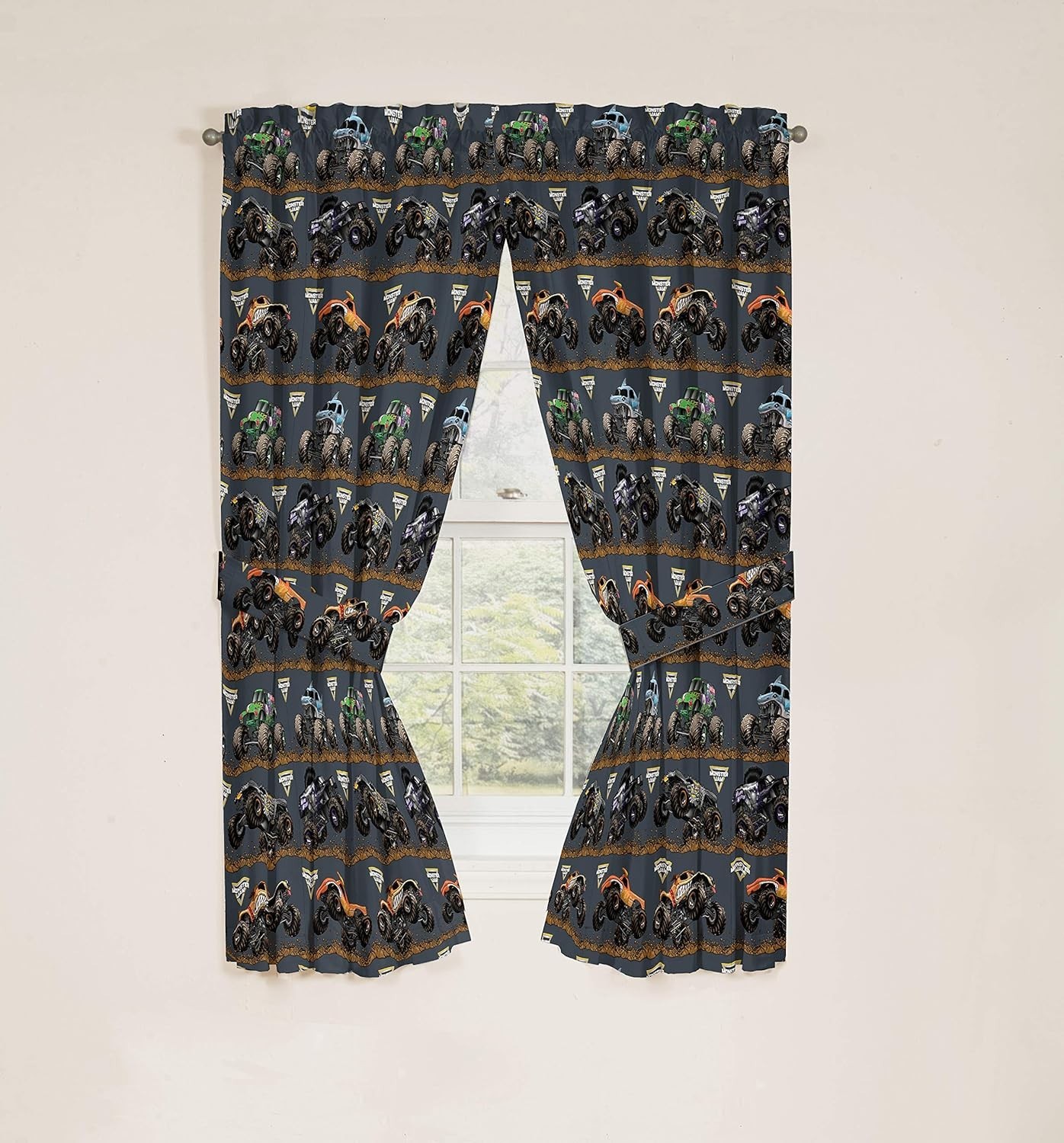 Kids Window Drapes – 4 Piece Curtain Set Includes 2 Tiebacks, Beautiful Beddi…