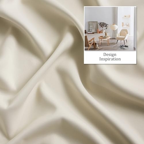 Cream Beige Curtains 108 Inch Length 60″W x 108″L (Pack of 2) Buttercream