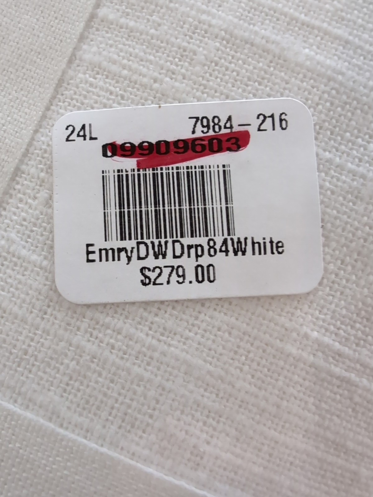 POTTERY BARN Emery Curtain 3-in-1 Poletop-White-100×84″-OPEN BOX