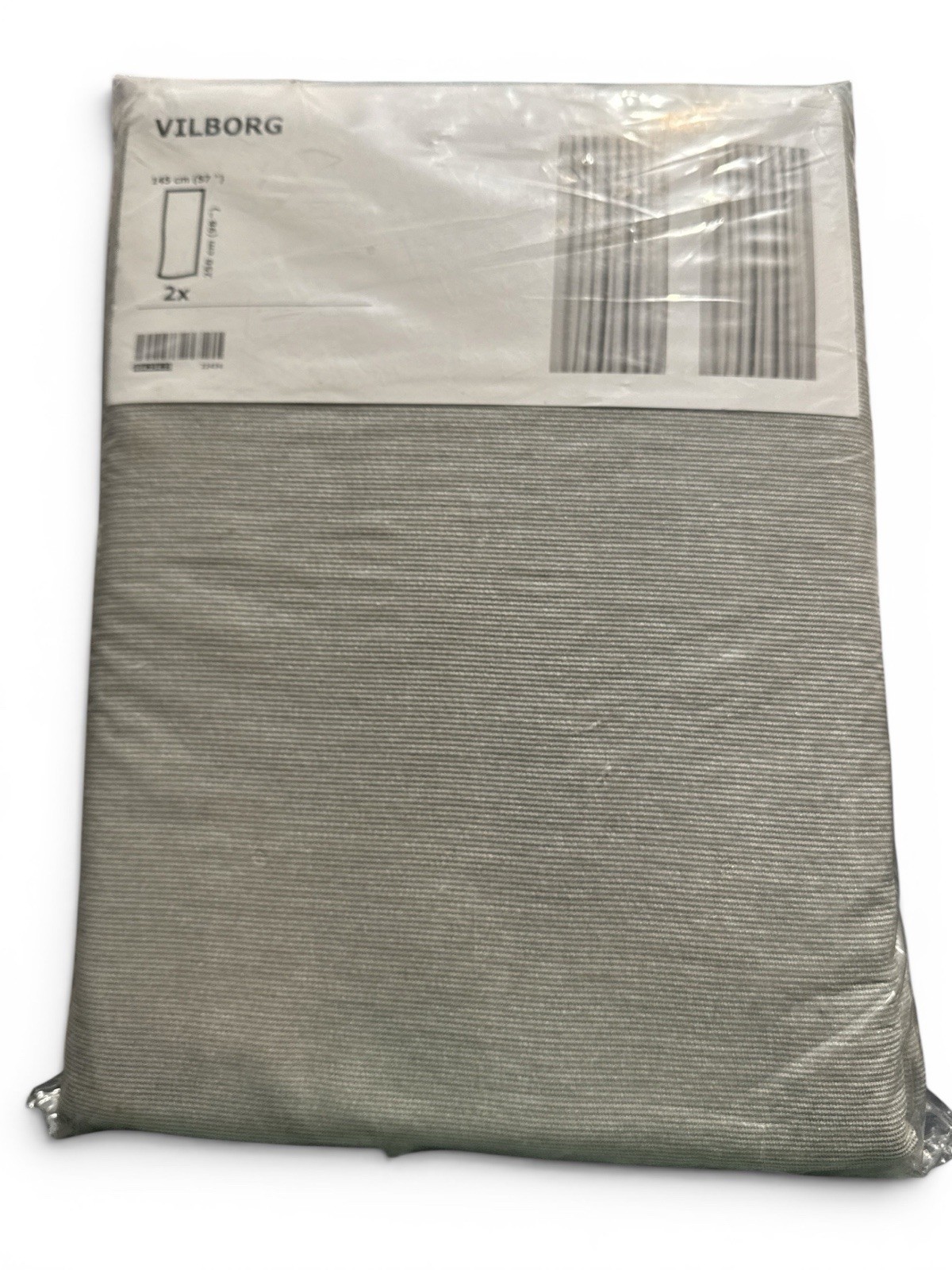 Ikea Vilborg 145cm x 250cm 2 panels Grey Curtain Room Darkening New/Unopened
