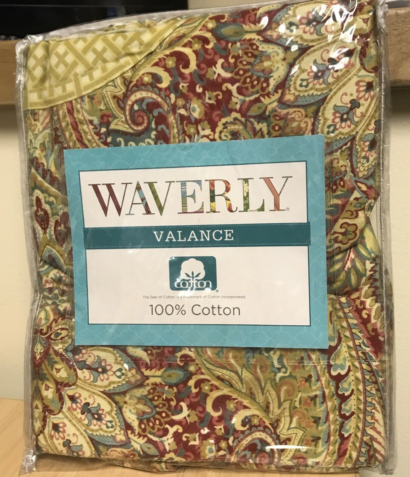 Waverly Valance Swept Away Berry double scalloped 60″x18″ Light-filtering NEW