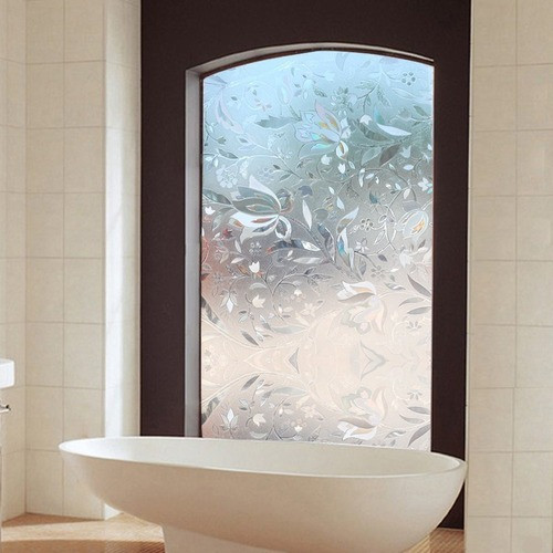 3D Static Cling Tulip Flower Film Privacy Glass Window Vinyl No-Glue Films