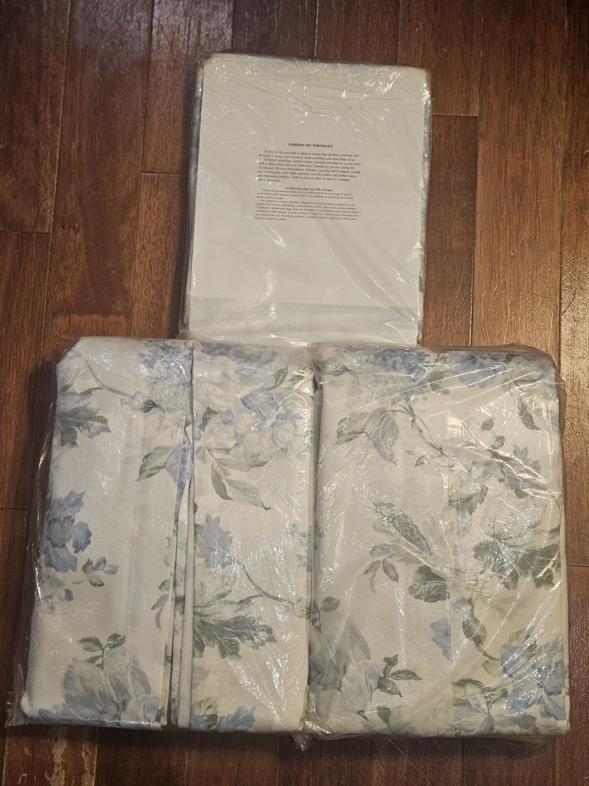 Vtg JCPenney Set Spring Mist 2 Set Curtain Panels 48″W x 84″ L W/Blouson Valance