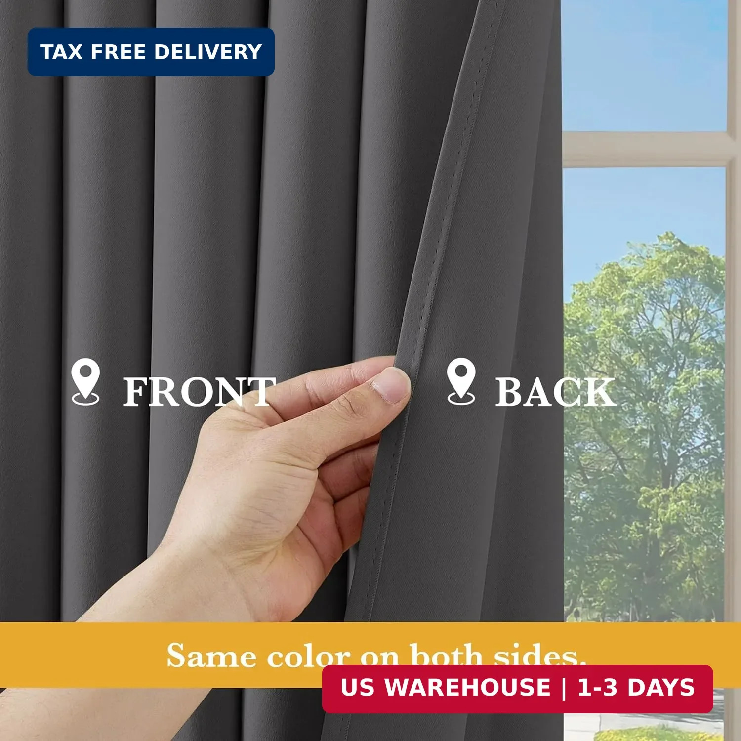 RYB HOME Short Blackout Curtains for Bedroom 36 Inch Length – Short Curtains for