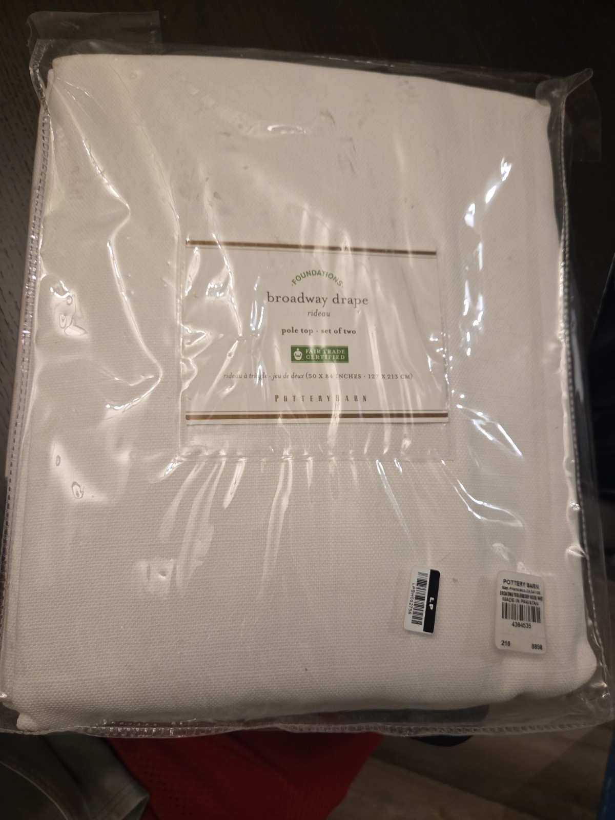 Pottery Barn Broadway Curtains Panels Set 50”x84″ Ivory Color Brand New